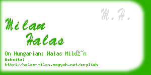 milan halas business card